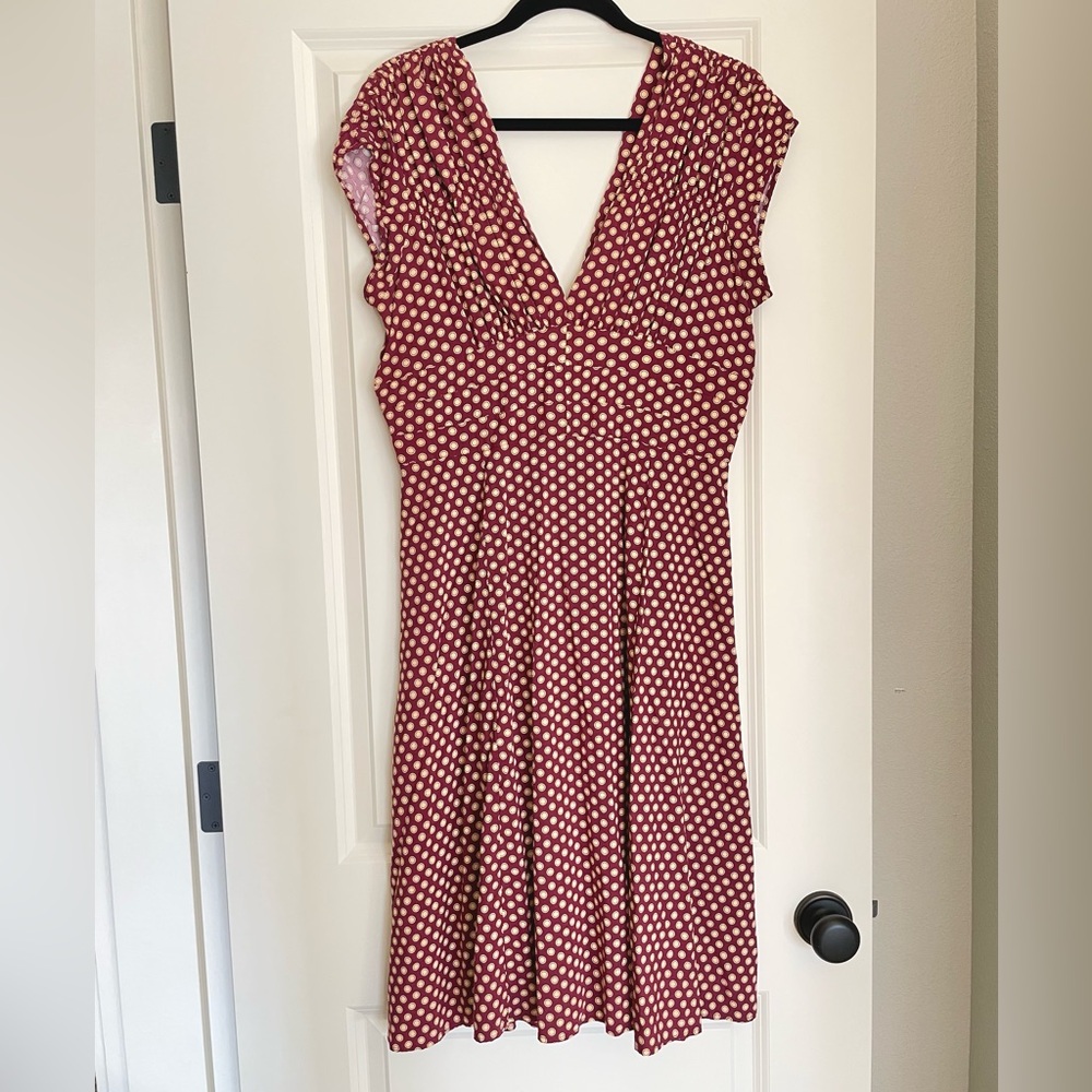 Trashy Diva Women's Medium 1940's Pin Up Style Midi Dress Polka Dot Vtg Print - Picture 4 of 16